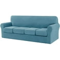 thumbnail image 1 of CHUN YI Sofa Cover with Separate Cushion Slipcover Stretch Checks (XL Sofa, Smoky Blue), 1 of 7