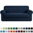 thumbnail image 1 of CHUN YI Stretch 2-Piece Checks Sofa Cover with Cushion Cover Slipcover, Sofa, Dark Blue, 1 of 6