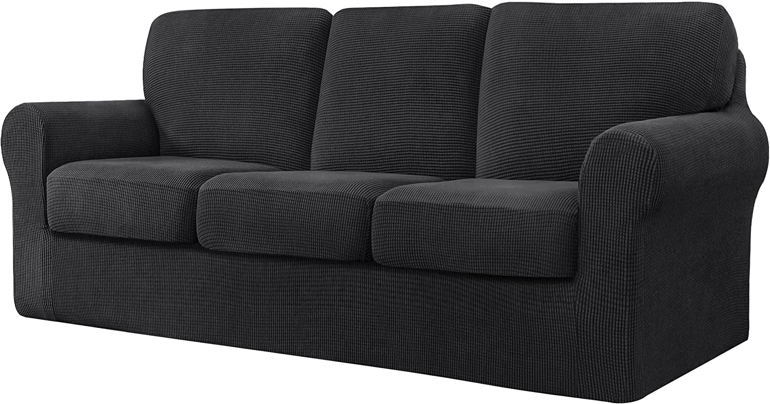 CHUN YI Stretch Checks Spandex Fabric Sofa Cover Non Slip Cushions
