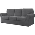 thumbnail image 1 of CHUN YI Stretch Checks Spandex Fabric Sofa Cover Non Slip Cushions Slipcover Large, Light Gray, 1 of 5