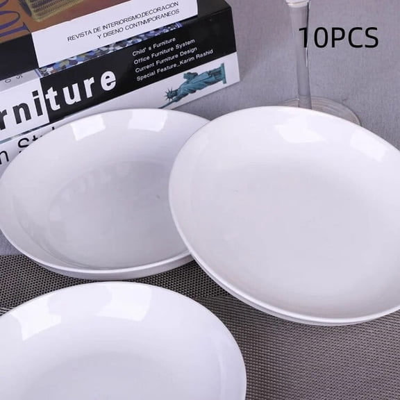 CHUNTIAN 1/10PCS White Ceramic Dinner Plate Western Food Plate Steak Plate Main Dish Plate Deep Plate Ceramic Tableware