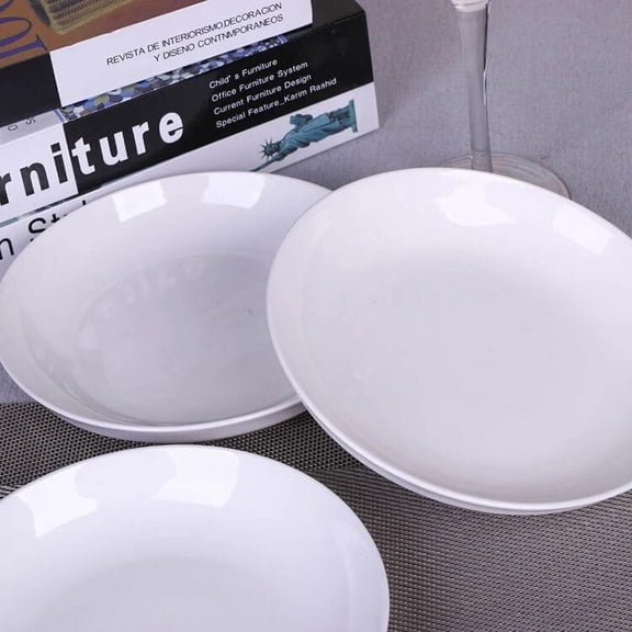 CHUNTIAN 1/2PCS White Ceramic Dinner Plate Western Food Plate Steak Plate Main Dish Plate Deep Plate Ceramic Tableware