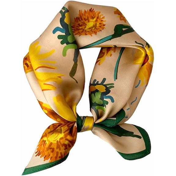 PTSPLLMY 100% Mulberry Silk Neck Scarf 21"x21" Small Square Scarfs for Women Gift Packed