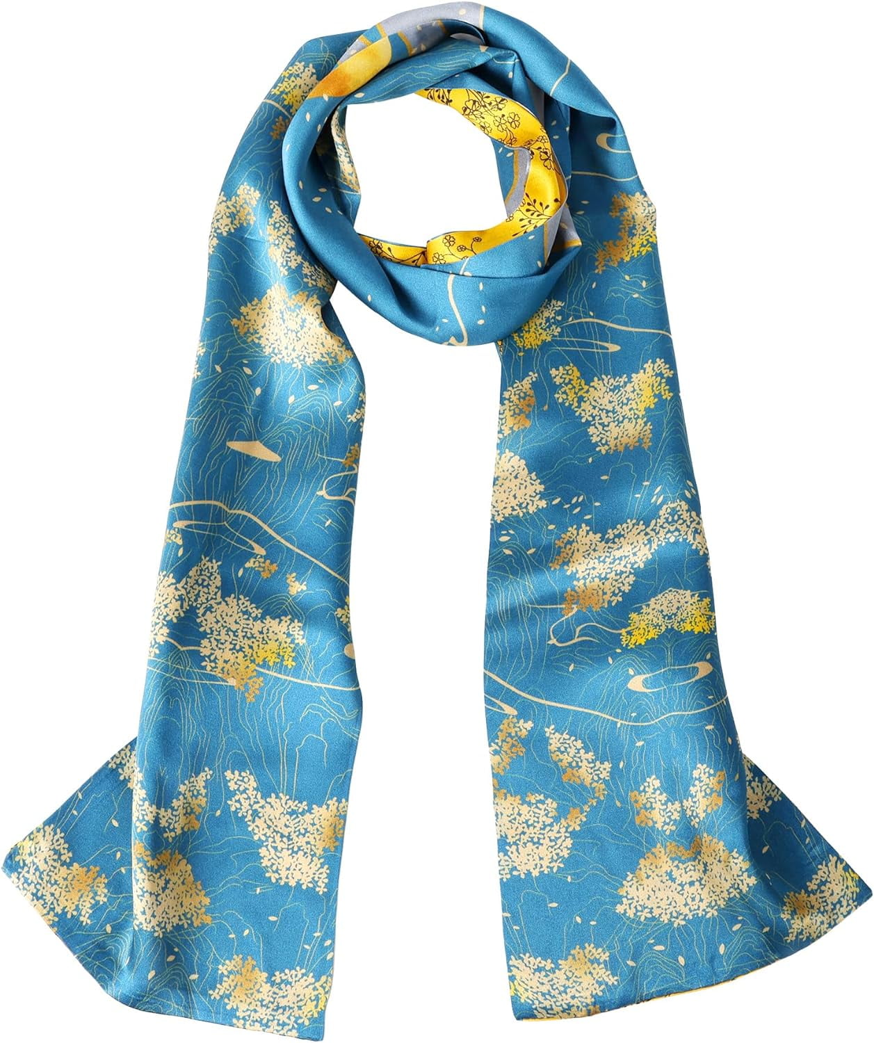 CHUNTIAN 100% Mulberry Silk Scarf for Women 59”*6.3” Long  display picture 2