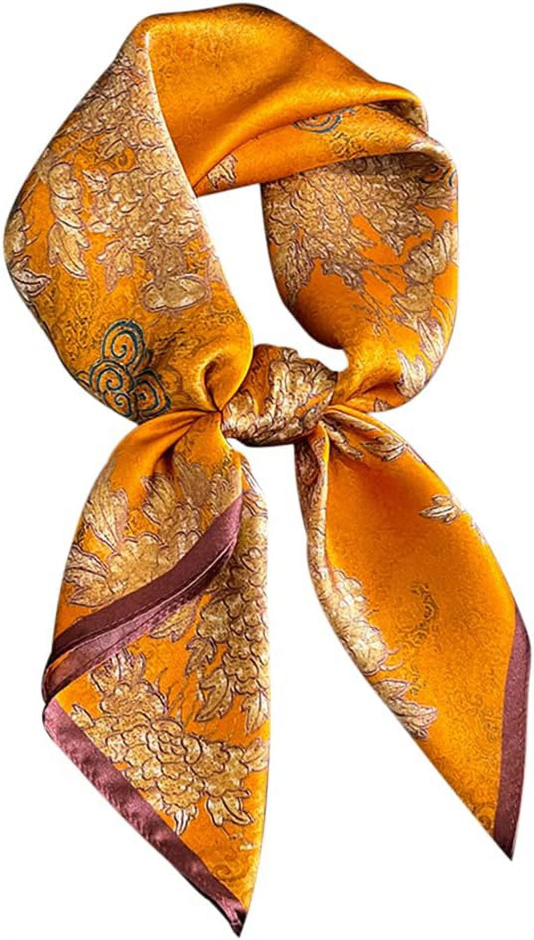 Silk Scarf for Women, Orange Silk Scarf, Neck Scarf, the