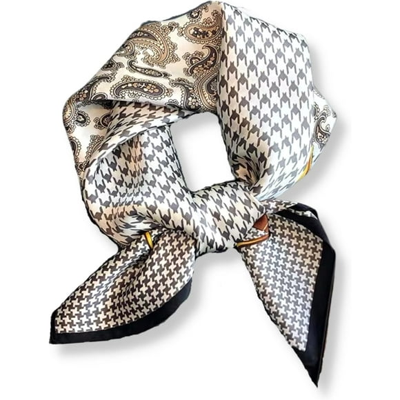 100% Pure Mulberry Silk Square Scarf 27"x27" Women Neckerchief Headscarf Gift Packed