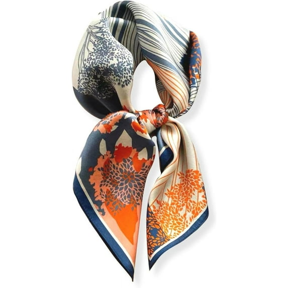 CHUNTIAN 100% Pure Mulberry Silk Square Scarf 27"x27" Women Neckerchief Headscarf Gift Packed
