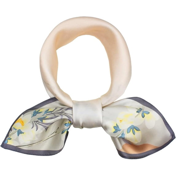 PTSPLLMY 100% Real Mulberry Silk Scarf -21'' x 21''- Lightweight Neckerchief –Women Men Small Square Digital Printed Scarves