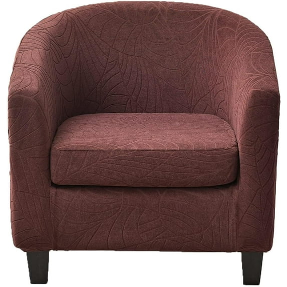 CHUNTIAN 2 Piece Club Chair Slipcover Stretch Barrel Chair Covers Printed Tub Chair Slipcovers Soft Armchair Sofa Cover Removable Couch Furniture Protector Arm Chair Cover for Living Room,D29