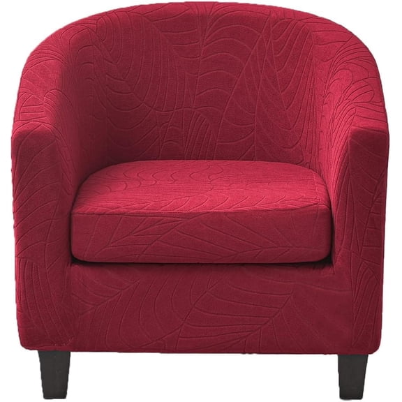 CHUNTIAN 2 Piece Club Chair Slipcover Stretch Barrel Chair Covers Printed Tub Chair Slipcovers Soft Armchair Sofa Cover Removable Couch Furniture Protector Arm Chair Cover for Living Room,D29