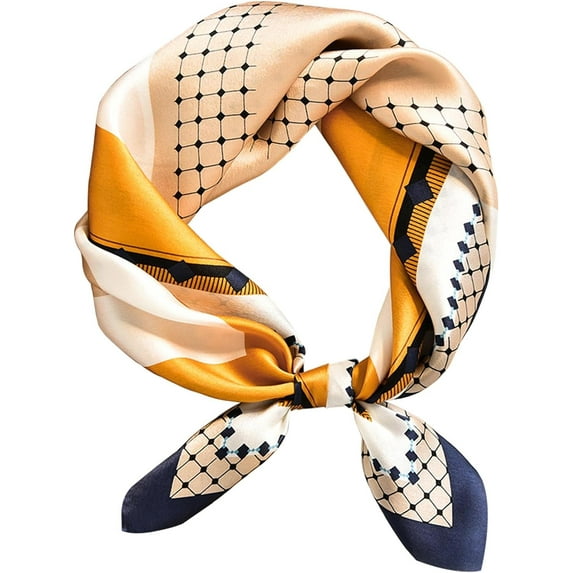 CHUNTIAN 27.5" Mulberry Silk Like Head Scarf Women's Fashion Square Neck Satin Scarfs for Bag Hair Scarves Gift