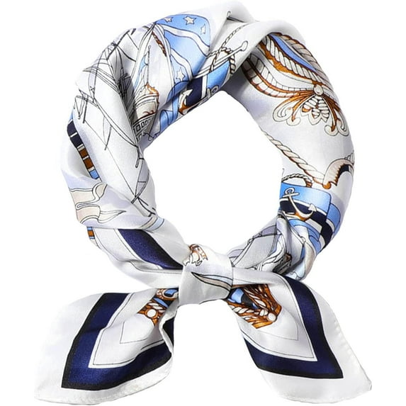 CHUNTIAN 27.5" Mulberry Silk Like Head Scarf Women's Fashion Square Neck Satin Scarfs for Bag Hair Scarves Gift