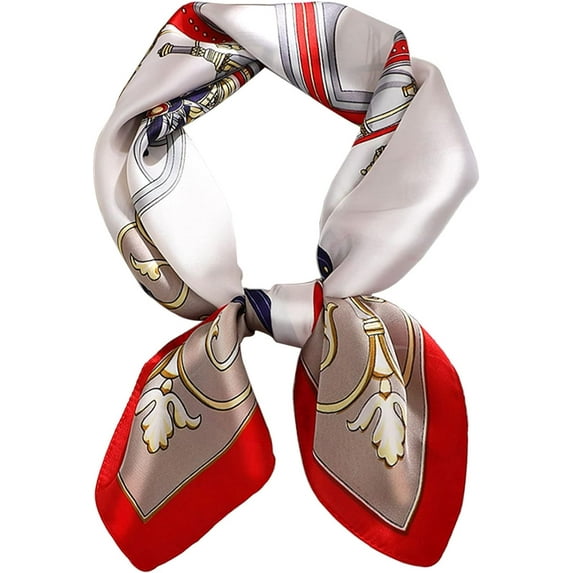 CHUNTIAN 27.5" Mulberry Silk Like Head Scarf Women's Fashion Square Neck Satin Scarfs for Bag Hair Scarves Gift