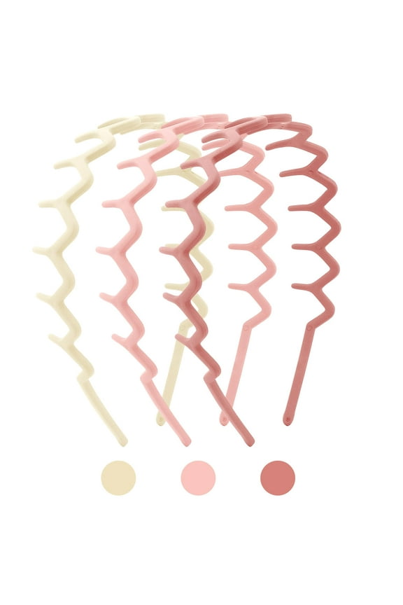 3PCS Plastic Zig Zag Headbands for Women Trendy Zigzag Wavy Headband with Teeth, Squiggly Spike Headband, Spiky Claw Headbands for Women Tortoise Shell