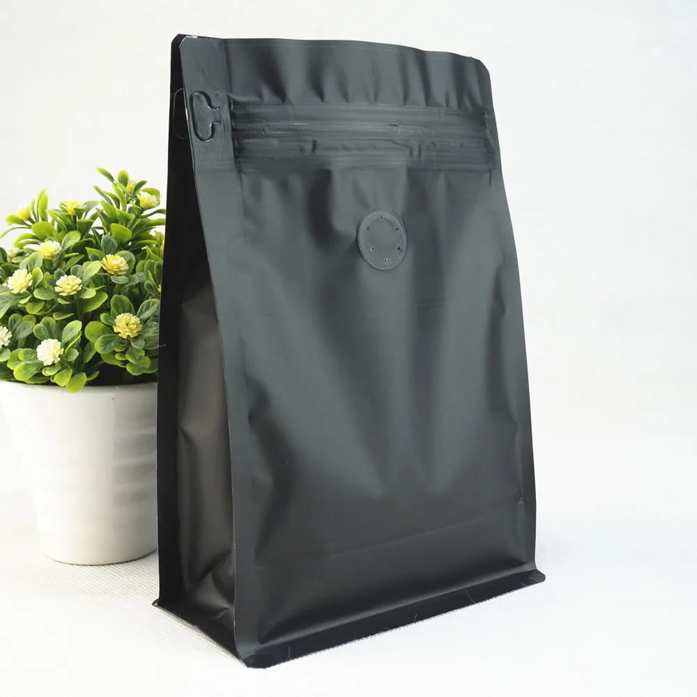 CHUNTIAN 50pcs Black Coffee Packaging Bags Heat Seal / Flat Bottom