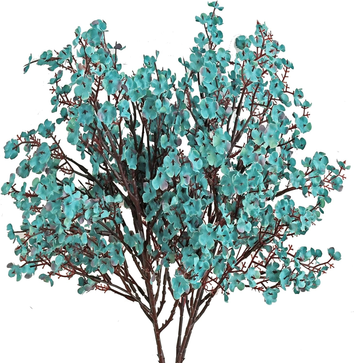 CHUNTIAN 6pcs Peacock Artificial Flowers Silk Babys Breath Gypsophila 19.7" for Home Kitchen ...