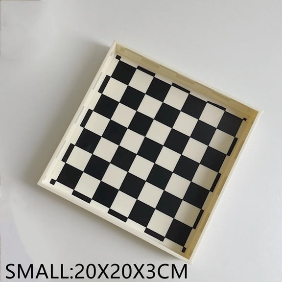 PTSPLLMY Acrylic Ornament Storage Tray Creative Checkerboard Lattice Storage Box Living Room Decoration Aromatherapy Base Porch Ornament