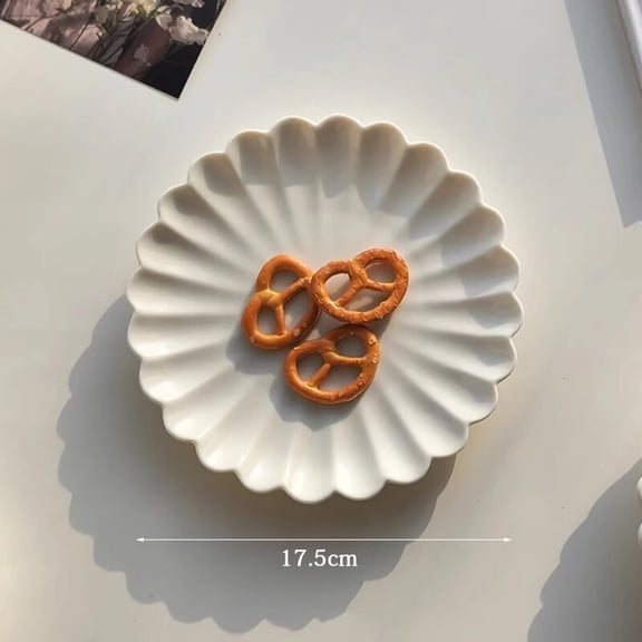 CHUNTIAN Ahundjiaz-Nordic Pure White Ceramic Plate Set, Dessert, Breakfast, Pasta, Western, Home Tableware, Kitchen Plates Sets