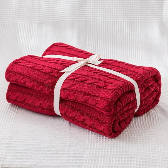 CHUNTIAN Battilo 100%Cotton Twisted flower Knitted Throw Blanket Soft Thicken Warm Winter Blanket Heavyweight Oversize Decorative Plaid