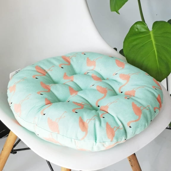 PTSPLLMY Boho Chair Seat Cushion Thick Round Office Chair Pad Comfortable Indoor Patio Furniture Seat Cushion Soft Geometric Pattern Mat (Flamingo,18 Inches)