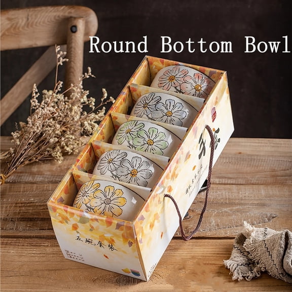 PTSPLLMY Ceramics Bowl Set 4.5Inch Lucky Cat Tableware Bone China Rice Salad Soup Dinner Porcelain Dinnerware Household Kitchen Supplies