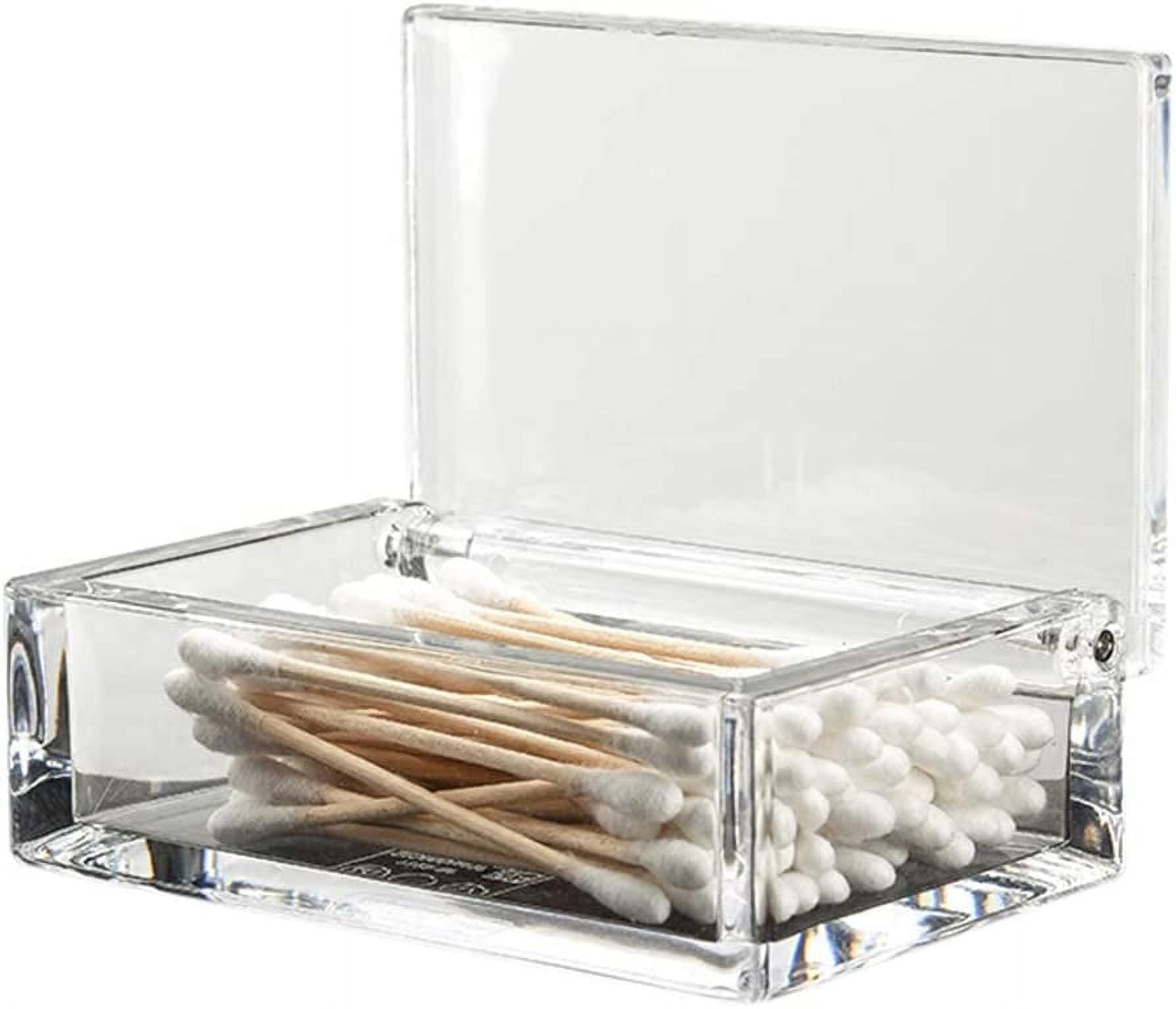 CHUNTIAN Clear Acrylic QTip Holder Bathroom Cotton Swab Dispenser