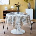 thumbnail image 1 of CHUNTIAN Cotton Linen Peony Printed Table Cloth With Tassel Dust-Proof Floral Circular Table Cover for Wedding Party Dinning Table Decor, 1 of 4