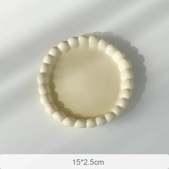 CHUNTIAN Cute Korean Pearl Ceramic Plates For Food Dinner Breakfast Cake Dessert Salad Decorative Luxury Dish Kitchen Tableware 6/8 inch