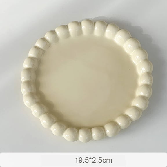 CHUNTIAN Cute Korean Pearl Ceramic Plates For Food Dinner Breakfast Cake Dessert Salad Decorative Luxury Dish Kitchen Tableware 6/8 inch