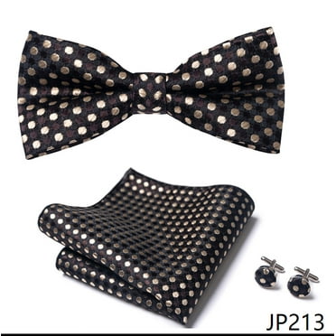 CHUNTIAN Factory Sale Newest style Festive Gift Silk Luxurious Bow Tie Handkerchief Cufflink Set Necktie Bowtie Man Striped