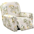 thumbnail image 1 of CHUNTIAN Floral Printed Recliner Cover with Pockets Single Reclining Slipcover 4-Pieces Lazy Boy Recliner Armchair Cover with Elastic Bottom for Recliner Furniture Protector for Kid Pet, 1 of 5