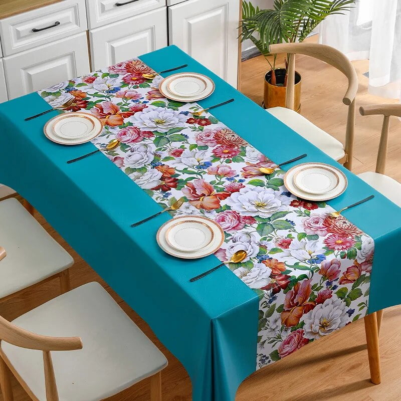 CHUNTIAN Flower Blooming Garden Tablecloth Waterproof and Oil Resistant ...