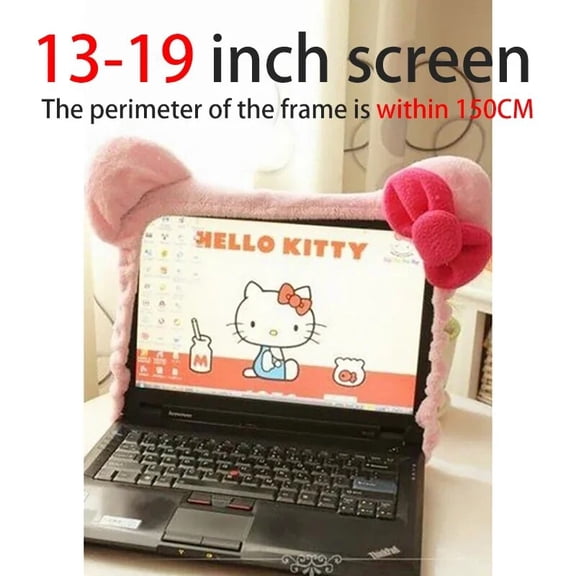 PTSPLLMY Japanese Multi-color Cute Cat Bow Dust Computer Peripheral Laptop Monitor Decorative Cover Protective Sleeve