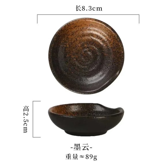 CHUNTIAN Japanese Seasoning Dish Creative Ceramic Soy Sauce Dish Dip Vinegar Plate 3-inch Round Small Plate Kitchen Supplies Tableware