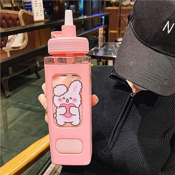CHUNTIAN Kawaii Bear Water Bottle For Girls Cute Plastic Summer School ...