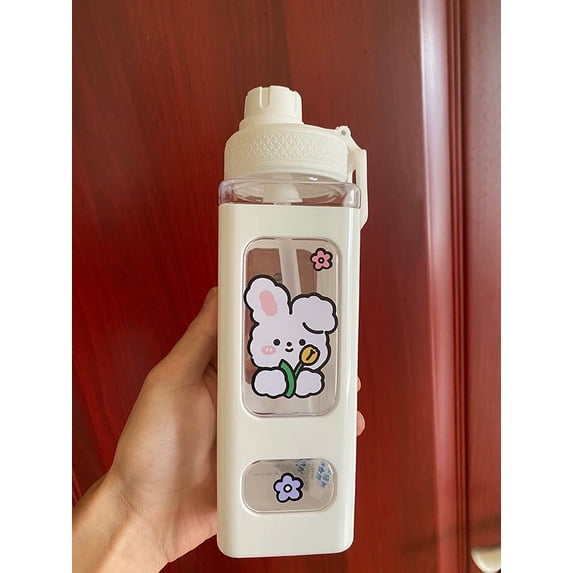 PTSPLLMY Kawaii Bear Water Bottle For Girls Cute Plastic Summer School ...