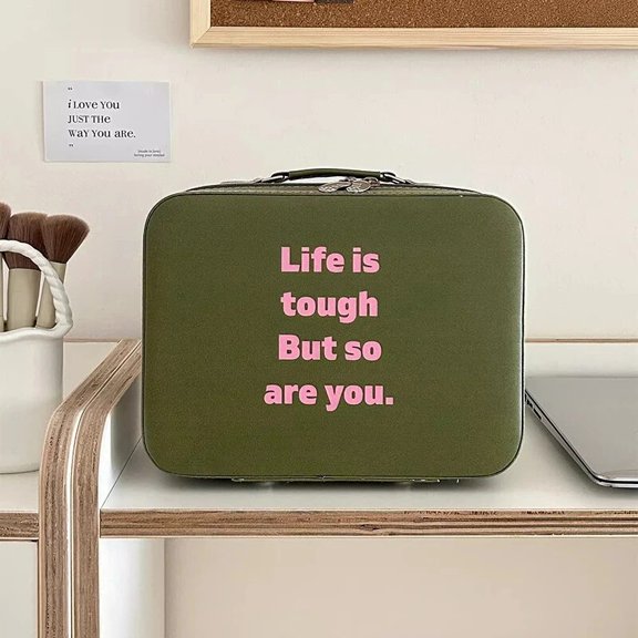 PTSPLLMY Kawaii Cat Makeup Storage Organizer Cute Travel PU Cosmetics Case Portable Large Capacity Storage Box Container For Girl Women