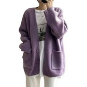 CHUNTIAN Kawaii Long Sleeve Cardigan Japanese Y2K Preppy JK Uniform Knitted Loose Sweater for Women Cutecore Cosplay Coat