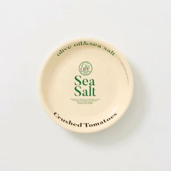 CHUNTIAN Korean Simple Letters Ceramic Plate Cream Color Breakfast Creative Household Main Meal Plate High Temperature Resistant