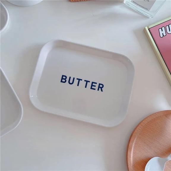PTSPLLMY Korean Style Niche Home Simple English Alphabet Breakfast Tray Fruit Dessert Plate Chic Storage Tray