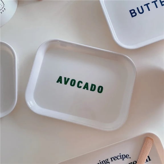PTSPLLMY Korean Style Niche Home Simple English Alphabet Breakfast Tray Fruit Dessert Plate Chic Storage Tray