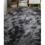 CHUNTIAN Large Size Oval Plush Rug Fluffy Home Decor Bedside Thick Tie Dye Rug Living Room Bedroom Rug Multi Color Available