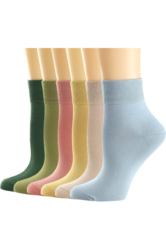 Mary Womens Socks, Ruffle Casual Ankle Socks Breathable Cool Cotton Knit Lettuce Crew Sock 6 Pack