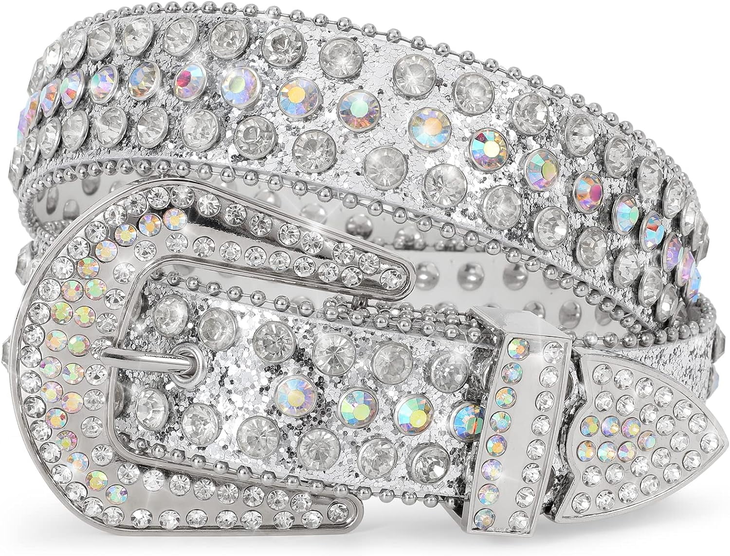 Bling Belt SUOSDEY Men Women Rhinestone Belt Western Cowboy