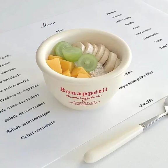 CHUNTIAN Milk Green Ceramic Tableware Vintage Home Salad Bowl Breakfast Plate Senior Sense of One Person Food Bowl Plate Set