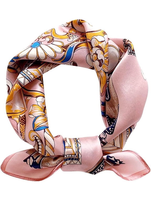 Mulberry Silk Scarfs Women Small Square Scarf 21" x 21" Breathable Lightweight Neckerchief Headscarf