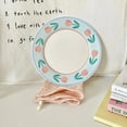 thumbnail image 1 of CHUNTIAN Mushrooms 9527 Korean Style Lovely Hand Painted Watercolour Tulip Dinner Plate Bone China Plate 8 Inch French Home Plate, 1 of 6