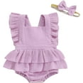 CHUNTIAN Newborn Baby Girl Outfits Baby Girl Romper Dress Fly Sleeve