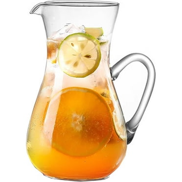 CHUNTIAN Pitcher, High Borosilicate Glass Pitcher with Handle, Hot/Cold Water Jug and Juice and Iced Tea Beverage Carafe (800ML)