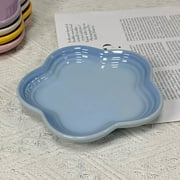 CHUNTIAN Plum Blossom Small Plate 14cm Sauce Plates French Cool Color Cake Dish Gradual Spit Bone Dishs Tableware Ceramic Dessert